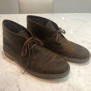 Dk Brown Leather Chukka Boots